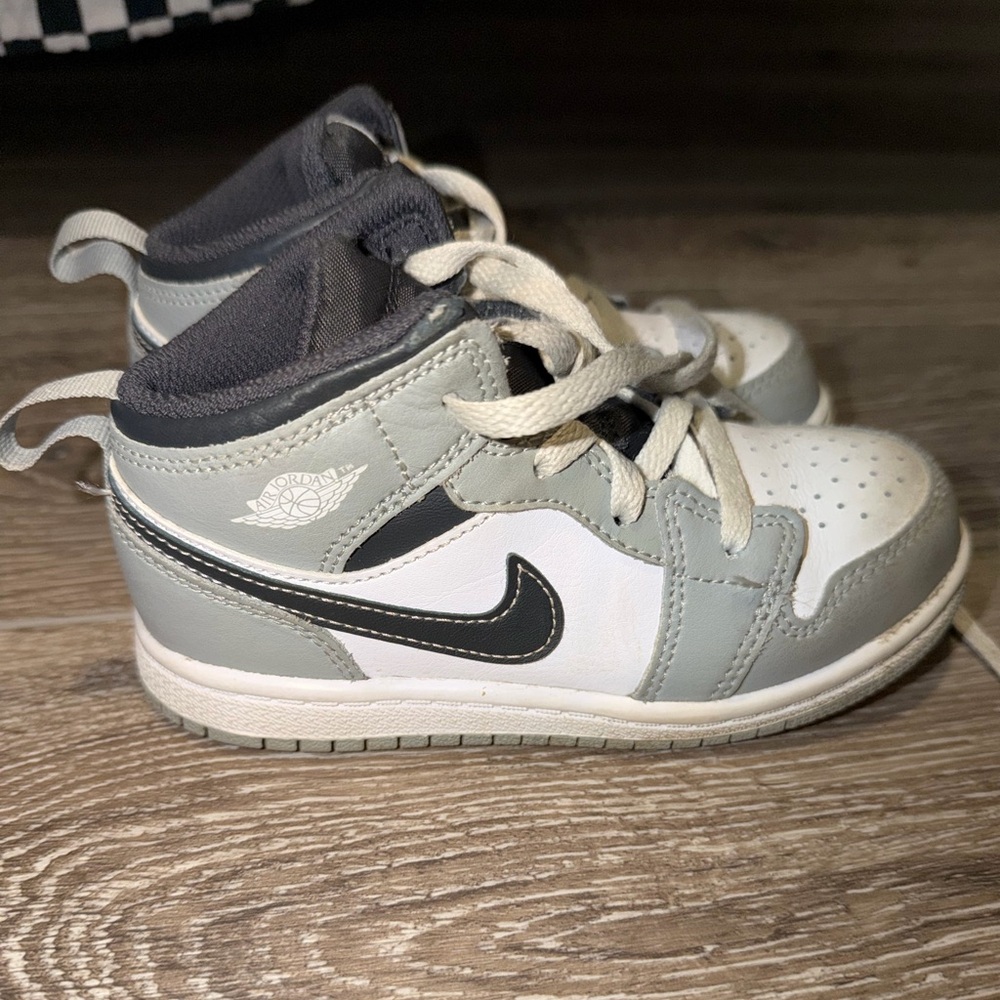 Jordan Kids Grey, White & Black High-Top Sneakers